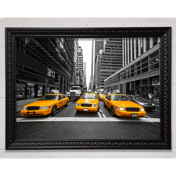 Ebern Designs Gelbe Taxis In NYC Einzelne Bilderrahmen Kunstdrucke